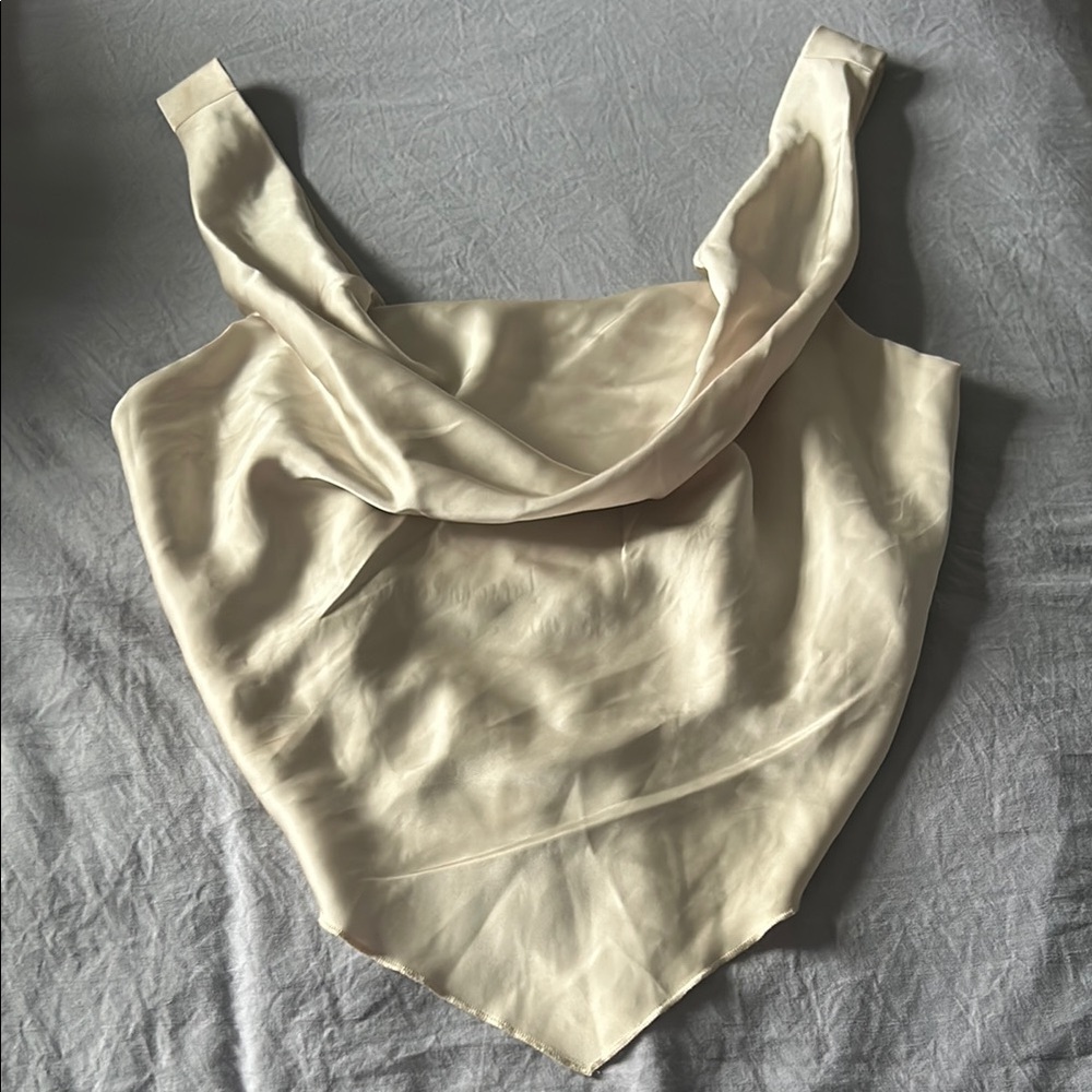 Rachel Zoe Cream Asymmetrical Sleeveless Tank Top